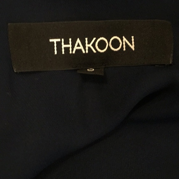 Thakoon Blue Pleated Ruffles w/ Lace Dress Size 0 - Picture 3 of 3